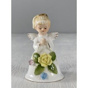 Vintage Holiday Namco Ceramic Angel Bell Bone China Christmas Decor Gift Girl